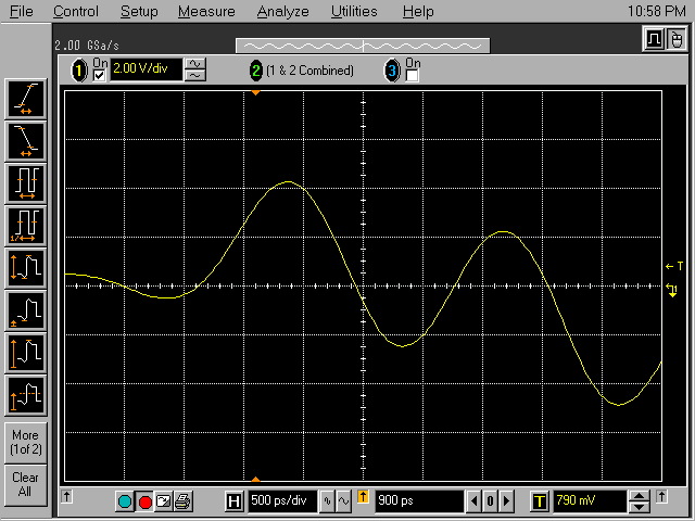 waveform with sin(x)/x on