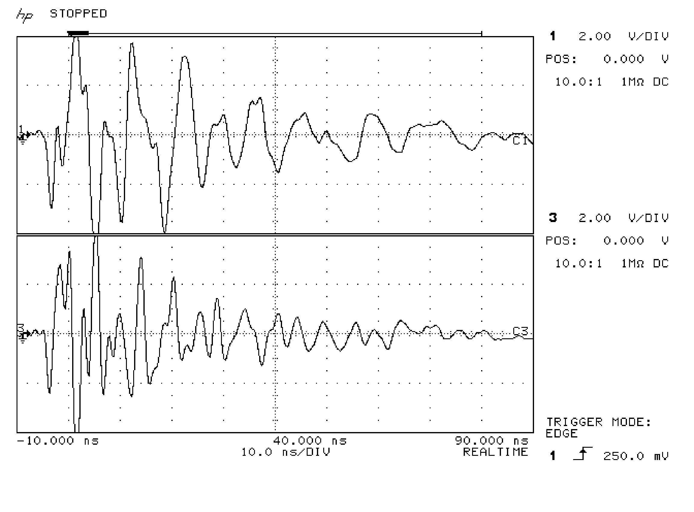 Scope plot with ESD noise present