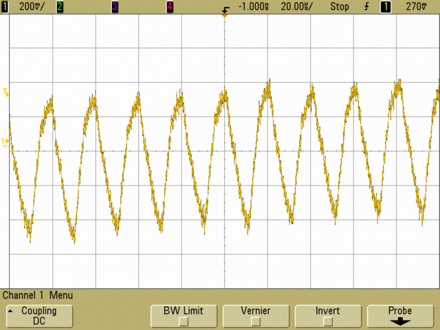 scope plot showing 48 kHz riding on 60 Hz