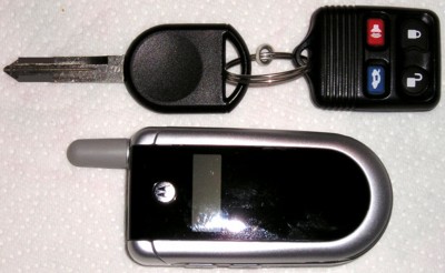 mobile phone and car key