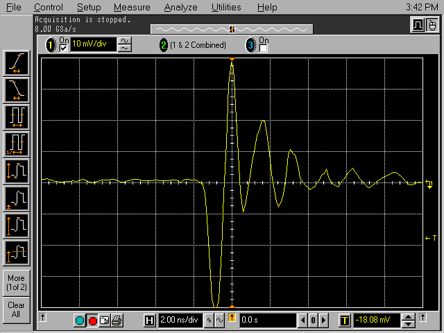 Scope plot from wire loop - reversed orientation